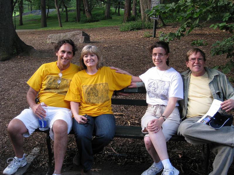 15. Frank, Deb, Rosemarie, & David at the inaugural group visit to the bench.jpg